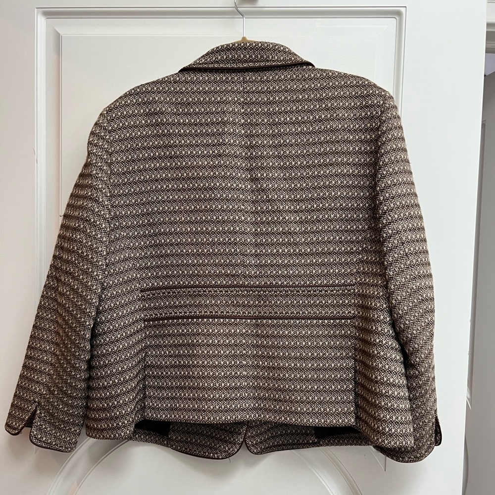 Talbots 18wp Euc Brown Jacket - Beautiful Texture! - image 2